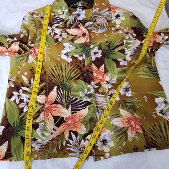 Alia Petite Size 14 Floral Jacket - Green, Brown, Orange - Picture 5 of 12